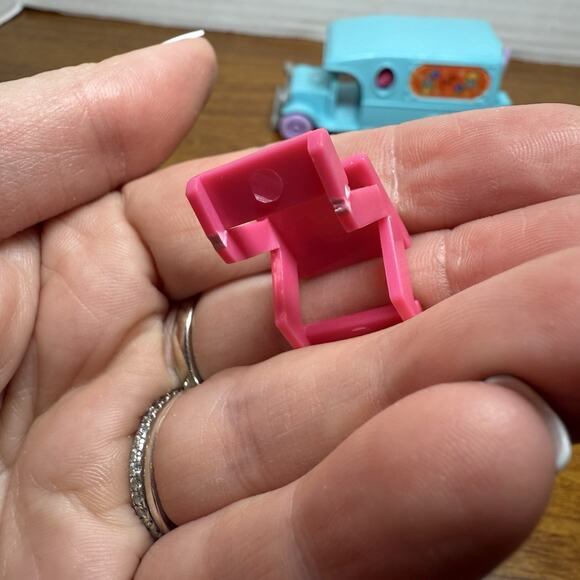 Polly Pocket FLOWER CAFE ON THE GO 1996 Vintage Bluebird Car & Picnic Table - Picture 2 of 5